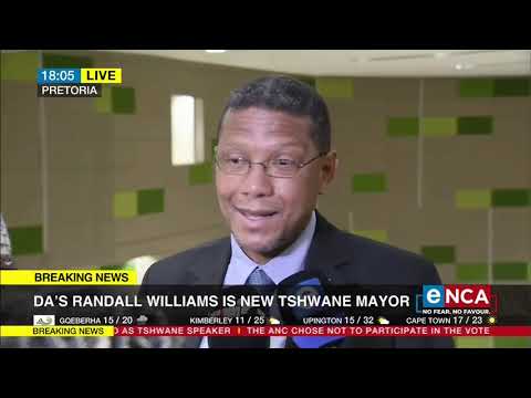 Newly elected Tshwane mayor Randall Williams speaks