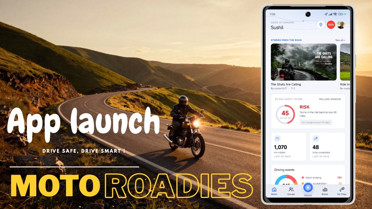Thumbnail from the MotoRoadies app walkthrough video