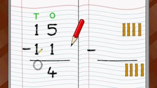 Maths - Subtracting two digit numbers - English