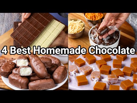 4 Best Homemade Chocolate Bars & Toffee Recipes 4 Ingredients - No Preservative & Artificial Colour