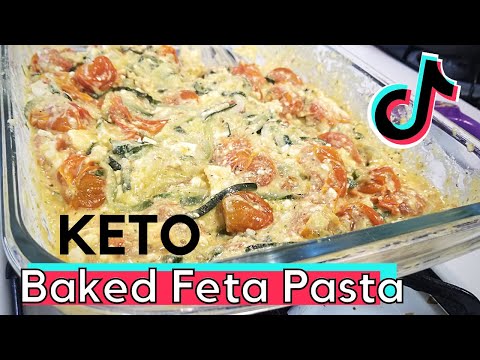 Keto Baked Feta "Pasta" with crumbled feta  | Viral TikTok Pasta | Easy Keto Recipe!
