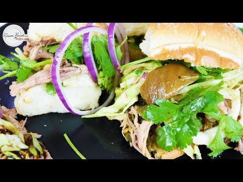 Shredded Pulled Pork Sliders Recipe -  Overnight Recipe BIG BATCH