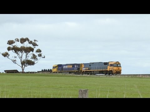 Pacific National Steel Train Near Inverleigh - PoathTV Australian Railways, Railroads & Trains