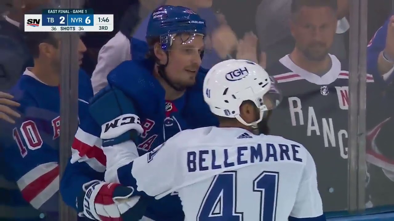 Massive BRAWL 5v5 at the end of the match Tampa - Rangers👊