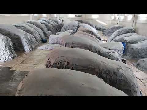 Wet blue leather gloving materials