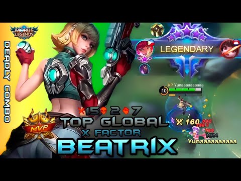TOP GLOBAL Beatrix! | aggressive play by Yunaaaaaaaaaa |~mobile legends