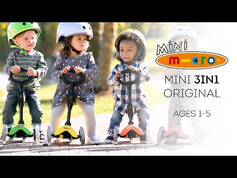 Самокат MICRO серии Mini 3in1 Deluxe – Синий (до 50 kg, до 20 kg с сидением, 3-х кол.) (MMD014)
