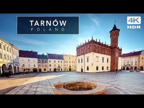 Poland 4K - Charming Tarnow Town Walking Tour  - Cinematic Relaxation with calming music.