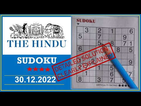 How to Solve 4 Star Hindu  Sudoku Dec 30,  2022 -  Step By Step Solution