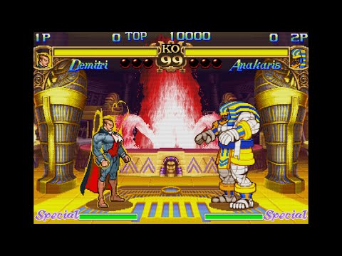 Demitri vs Anakaris (Hardest AI) - Darkstalkers (4K 60FPS)