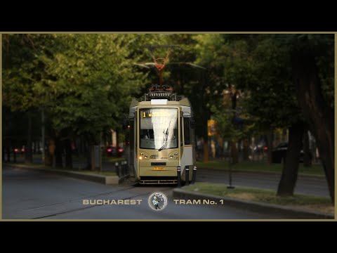 Tramvaiul 1 la rond Banu Manta | Tram 1 at The Banu Manta Roundabout - Bucharest July 9, 2022