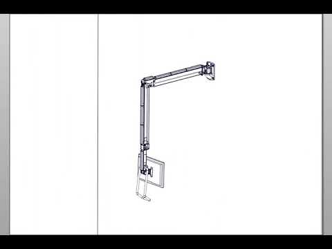 Over the Bed Medical Extra Long Monitor Wall Arm. to Watch TV in Bed, on Dental Chairs, ...