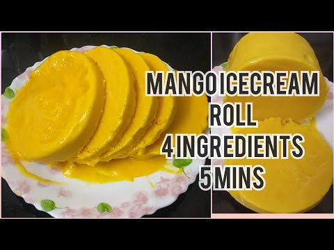 MANGO ICECREAM ROLL|Homemade icecream|just 4 ingredients| Mango Icecream #icecream #mango #summer