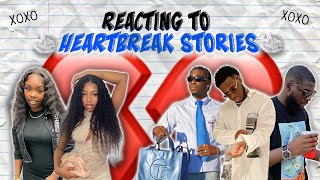 REACTING TO HEARTBREAK STORIES: MY BOYFRIEND CHEATED ON ME WITH MY BROTHER ?! | Tosin Victoria