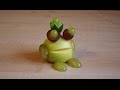 Лягушка из яблока, винограда и огурца. Поделки из овощей и фруктов. Видео для детей ...