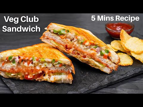 Market-like Veg Club Sandwich in 5 minutes | Veg Club Sandwich | Veg Mayo Sandwich | Kabitaskitchen