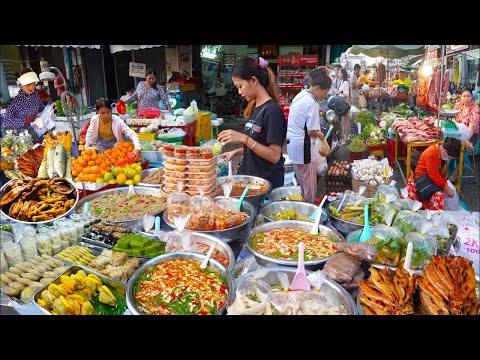Cambodian street food market  - Morning & Night Market Food  Compilation In Phnom Penh