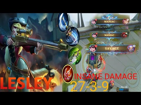 Global No.1 Lesley | Dual maniac 1 Savage| 27-3-9 |#MobileLegends #shorts