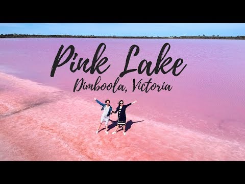 Lago Rosa em Dimboola, Victoria, Austrália (tiros de drone)