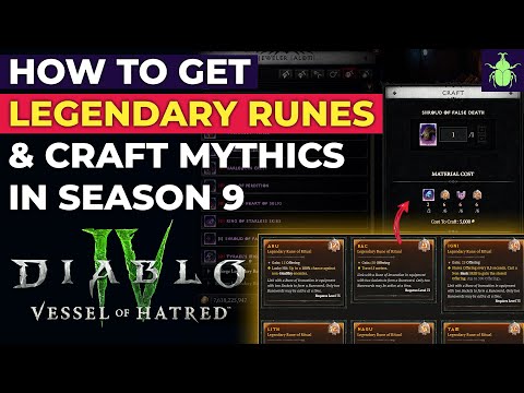 Diablo 4 - How To Get Legendary Runes & Craft Mythics in Season 9
