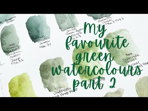 My favourite green watercolours - part 2