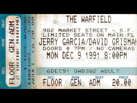 Jerry Garcia & David Grisman - 12/9/91 - The Warfield - San Francisco, CA -  aud