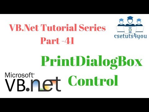 VB.Net Tutorial Series Part -41 PrintDialog Control