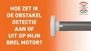 Hoe zet ik de obstakel detectie aan of uit op mijn BREL motor?