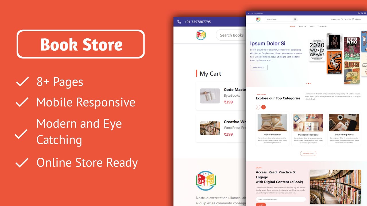 🚀 Free Book Store Website Template | HTML CSS Bootstrap Responsive UI Design