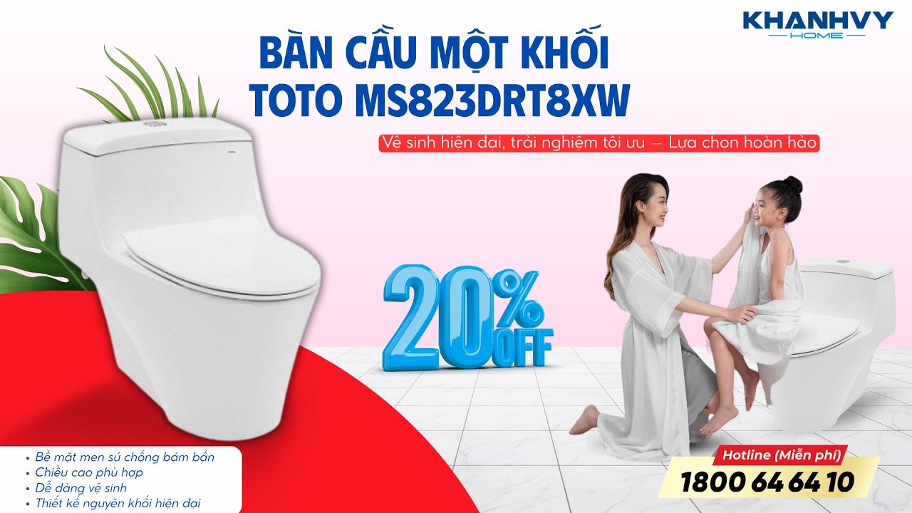 Bàn cầu một khối TOTO MS823DRT8XW nắp đóng êm TC600VS