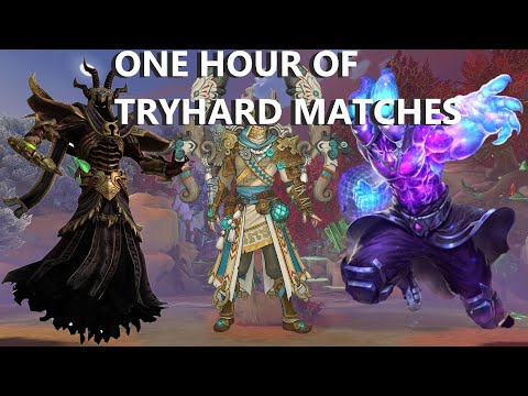 REAL TRYHARD GAMES FOR ALMOST AN HOUR! - Grandmasters Ranked 1v1 Duel - SMITE
