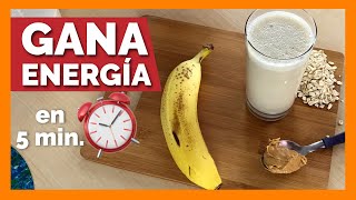 LICUADO de PLÁTANO y CREMA de CACAHUATE + AVENA, 🍌🥜🥛😋 / ✅ MÁS PROTEINAS para comenzar el día o GYM