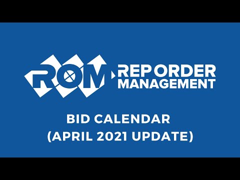 Bid Calendar (April 2021 Update)