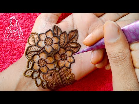 Very Beautiful Unique Floral Palm Mehndi Design || Latest Beautiful Palm Henna Design Tutorial