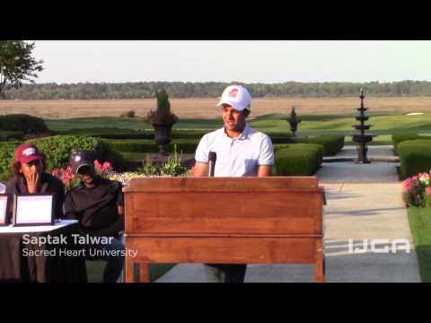 Saptak Talwar speaks at IJGA College Signing Day.