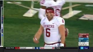 Oklahoma QB Baker Mayfield gives Kansas an inappropriate gesture after TD!