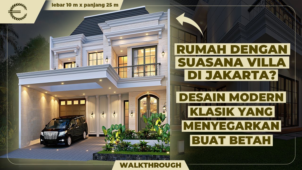 Video 3D Mrs. Zerli Modern Classic House 2 Floors Design - Jakarta