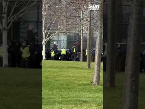 Rangers' Union Bears arrive at Celtic Park under heavy police presence