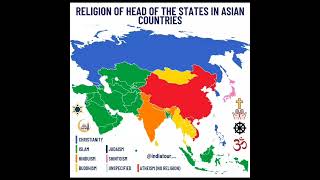 Religion of Head of States in Asian Countries! #asia #religion #geography #map #shorts #geopolitics