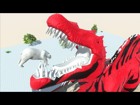 New Giant Red Spinosaurus Swallows the every unit - Animal Revolt Battle Simulator