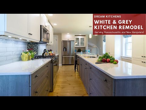 Large Kitchen Designs 2021: Large Grey and White Remodel in Massachusetts