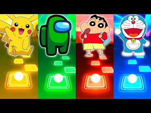 Pikachu vs Among Us vs Shinchan vs Doraemon - Tiles Hop