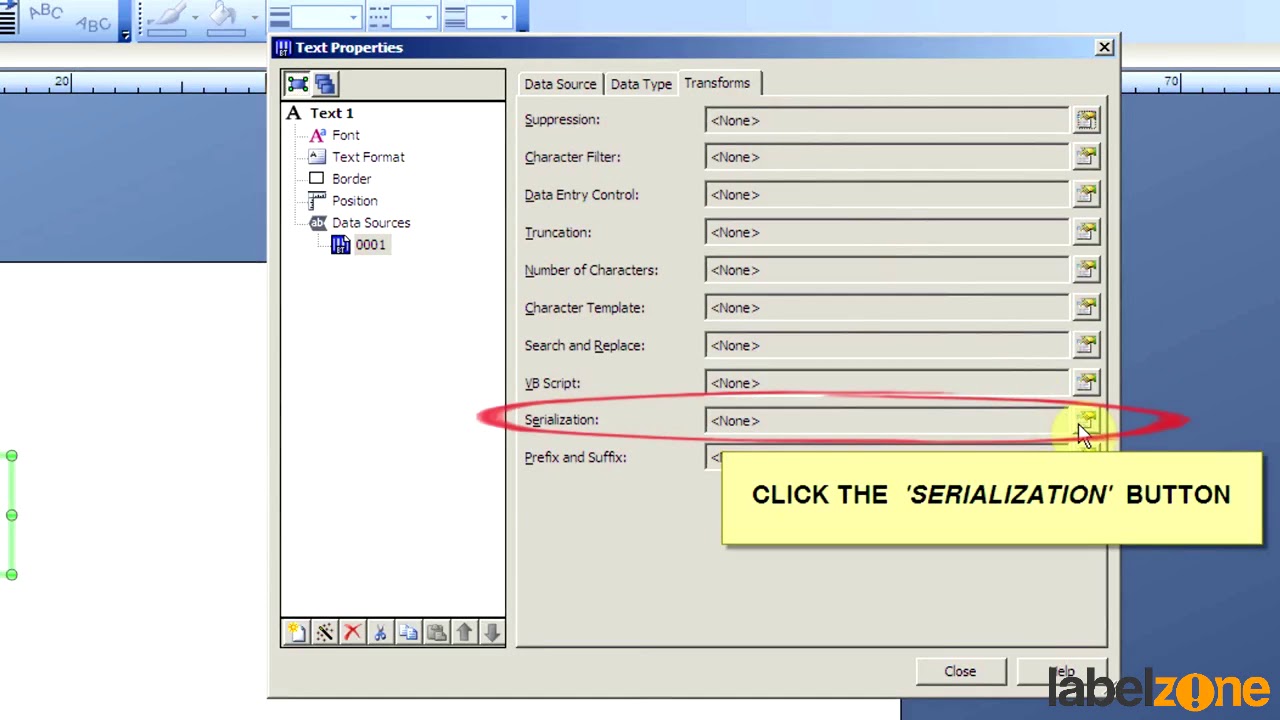 Adding Serialisation to BarTender