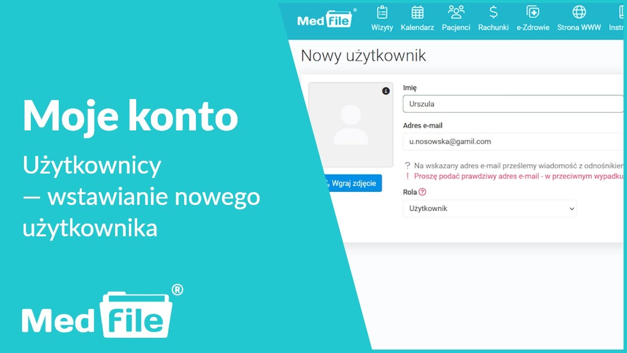 Użytkownicy, wstawianie nowego użytkownika