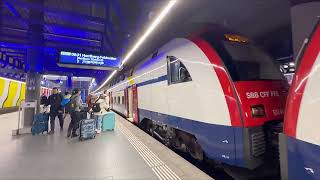 TRAIN ZURICH AIRPORT TO ZURICH HB CITY CENTAL CENTER SWITZERLAND WALK AROUNDS MARCH 2023 EXPERIENCE