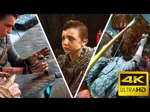 Atreus Kills Animal, Human & God Modi All Scenes - GOD OF WAR 4 (4K 60FPS)
