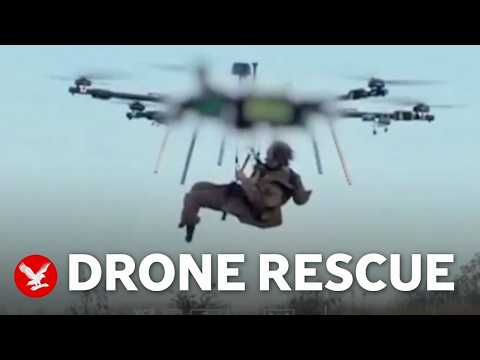 Wounded soldier is airlifted from Ukraine battlefield by drone in world's first