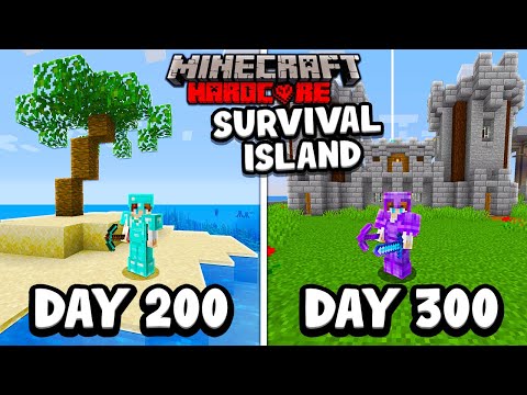 I Survived 300 Days on a SURVIVAL ISLAND in Minecraft Hardcore...