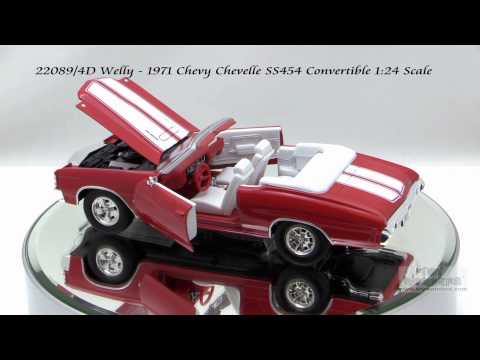 22089 4D Welly 1971 Chevy Chevelle SS454 Convertible 124 Scale Diecast Wholesale
