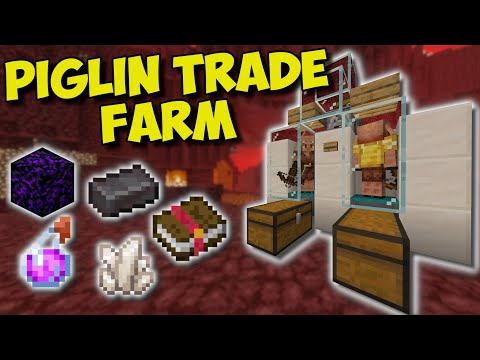 (1.17+) EASIEST PIGLIN TRADE FARM IN MINECRAFT!!! - Fully Auto Piglin Farm